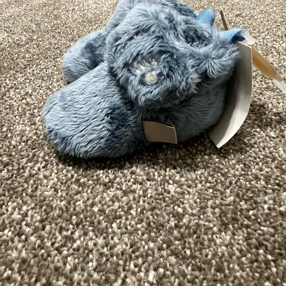 BearPaw Plush Infant Booties in Dusty Blue